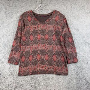 Fresh Produce Womens Small W/Flame Pattern Short Sleeve Top